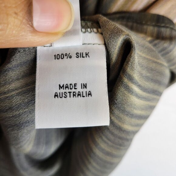 Mela Purdie Womens Boxy Career Blouse Size XS Brown Ombre Silk Lightweight Boho - Picture 4 of 9